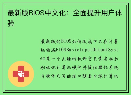 最新版BIOS中文化：全面提升用户体验